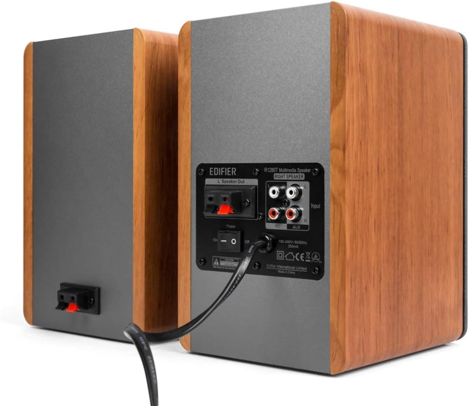 Edifier R1280T Powered Bookshelf Speakers - 2.0 Active Near Field Studio Monitor Speaker - Wooden Enclosure - 42 Watts RMS Power - Image 2